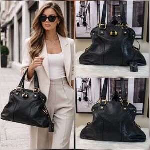 Yves Saint Laurent  Muse Handbag Black Leather